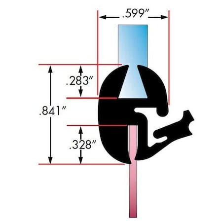Fairchild Industries One Piece Rubber Glass Sealing Weatherstrip, 25Ft, Each, 0681-25 0681-25